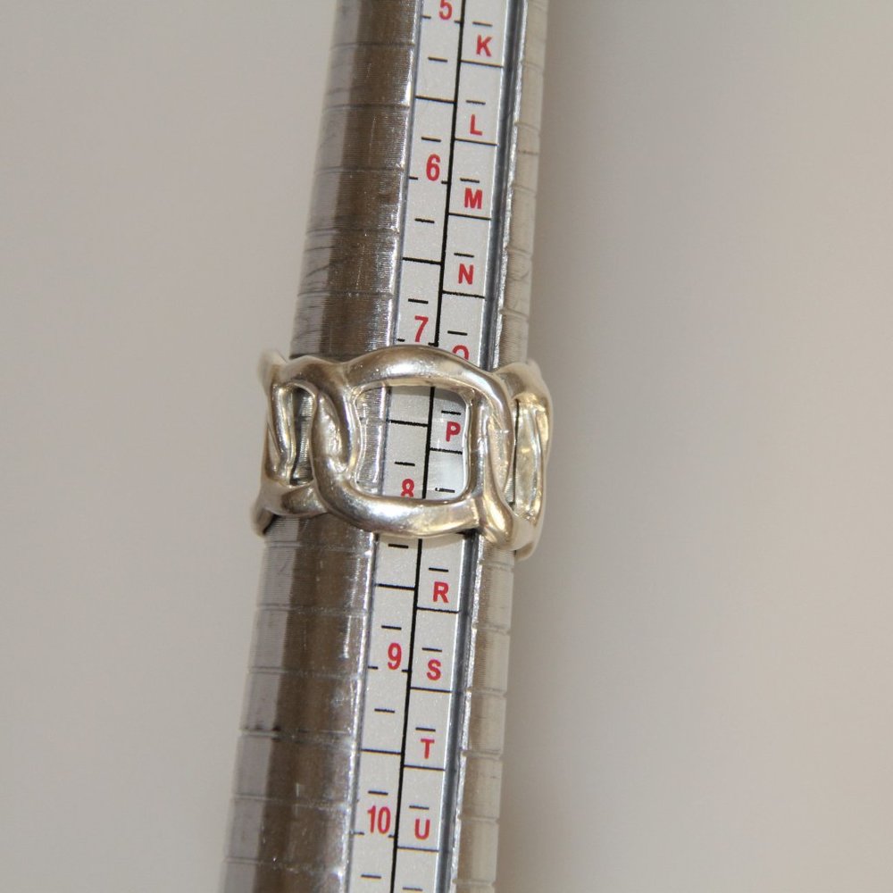 Sterling Silver Interlocking Circle Band Ring - image 4